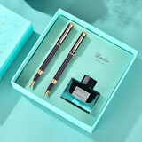 DUKE公爵N.P3时尚对笔钢笔墨水套装铱金笔/万圣礼品定制 送人/自用/练字均可/礼盒装 黑色对笔（0.38-0.5mm）