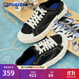 FILA FUSION斐乐女鞋帆布鞋女 低帮板鞋POP轻质帆布鞋休闲运动鞋女 黑-BK 36.5