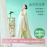 太湖雪 夏被 空调被 100%野生蚕丝被 双面凉感 绿2*2.3m