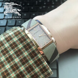 博柏利（BURBERRY）支持鉴定/真皮手表女士手表小方女表米色腕表BU9509生日礼物限量 20mm小表盘/BU9510格子纹皮带间玫