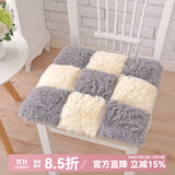 钟爱一生全棉椅垫坐垫办公室椅子垫四季座椅垫凳子垫家用餐椅坐垫纯棉屁垫 秋冬加厚九拼-灰色45*45cm 椅子垫