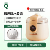 一刻间微压电炖锅婴儿迷你辅食锅宝宝煮粥神器隔水炖燕窝电炖盅陶瓷内胆粥锅电煮锅BB煲预约定时保温 【微压电炖锅】+304不锈钢蒸盘 1L