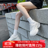 奥古狮登（Agsdon）老爹鞋女秋冬学生百搭休闲鞋透气运动增高女鞋 221069 白色 37