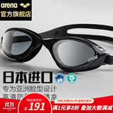 阿瑞娜arena进口泳镜专业防雾大框大视野高清游泳镜健身训练游泳装备男女士AGL1100E-SMBK黑
