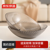 京东京造 果盘 水果干果托盘零食收纳盘子水波纹【超大容量】2个  22*7cm