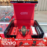 布加迪（BONEST GATTI）水晶壳德国手表男士全自动机械表轻奢防水运动腕表生日礼物送男友 【霸气长城】黑壳黑面黑胶带