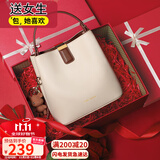 viney牛皮包包女包品牌水桶包轻奢单肩斜挎包生日礼物高级感送女友老婆