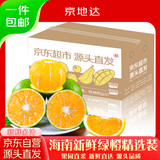 京地达海南正宗绿橙净重5斤一斤约3个左右青皮橙子水果手剥橙源头直发