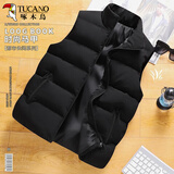 啄木鸟棉马甲男秋冬季装背心坎肩男士内外穿加绒加厚保暖大码上衣服男装 M55黑色 XL（115-130斤）