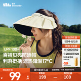 蕉下（beneunder）防晒帽女空顶帽夏季遮阳帽24新款防紫外线百褶户外 【升级款】高岭白