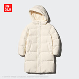 优衣库童装男童女童羽绒大衣/外套夹克保暖厚衣服473308 01 乳白色 110