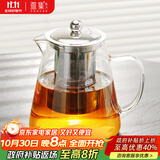 雅集茶壶304不锈钢内胆三件式高硼硅耐高温泡茶壶办公功夫茶具950ml