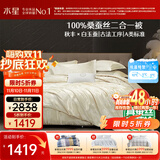水星家纺蚕丝被100%桑蚕丝冬被子冬季子母被二合一被芯约10.4斤220×240cm