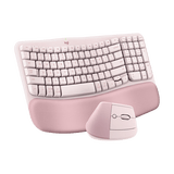 罗技（Logitech）Wave Combo 无线人体工学键鼠套装 垂直鼠标 无线蓝牙鼠标 办公键盘 无线键盘 蓝牙键盘 粉色