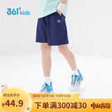 361°儿童短裤夏季男女童3-12岁透气运动裤梭织五分裤 藏青 160