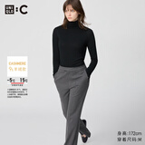 优衣库女装HEATTECH EXTRA WARM 混纺高领T恤/长袖 9%羊绒 478954 478954/09黑色 3XL