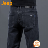 JEEP美国正品高端帅气牛仔裤春秋男士宽松弹力修身直筒商务休闲裤秋冬 黑色 常规 【官方正品】 33 【适合150斤左右】