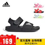 阿迪达斯 （adidas）童鞋露脚趾儿童凉鞋夏季款男童女童魔术贴软底小大童沙滩鞋GW0344 GW0344 黑 35.5 码/3uk/脚长21.5cm