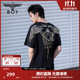 BOY LONDON【暗黑罗盘】夏情侣款短袖权杖印花炸街潮牌T恤N01906 N0103902 M