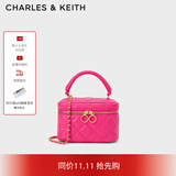 CHARLES&KEITH菱格链条盒子小方手提包斜挎包包女包生日礼物CK6-80781893 Fuchsia紫红色 XS