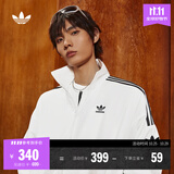 adidas情侣款复古风梭织立领夹克外套男女秋季阿迪达斯官方三叶草   亮白   XXS 2XS