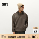 森马卫衣男冬摇粒绒半开襟连帽情侣装小宽松休闲打底上衣101724116214