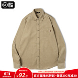 马登工装 美式休闲灯芯绒纯棉长袖衬衫叠穿内搭外套条绒衬衣男秋 浅卡其 S