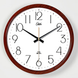 康巴丝（Compas） WIFI挂钟客厅时钟卧室钟表智能网络对时自动校时考场办公钟2716S WIFI423款-咖色 33cm