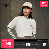 adidas经典简约纯棉运动上衣短袖T恤男女夏季阿迪达斯官方三叶草   汉玉白   2XL