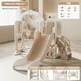 芭蕾鹿滑滑梯儿童室内家用宝宝滑梯秋千二合一家庭多功能游乐场小型乐园 城堡款三合一【卡其棕】+球框+望远镜
