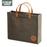 ACE COAT笔记本电脑包高颜值商务14寸手提包大容量女公文包会议通勤收纳包 【枯绿色-手提款】手提包