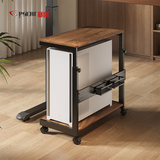 赛途移动主机架电脑主机托架多层打印机台式机箱置物架（胡桃木色）