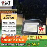 公牛（BULL）LED投光灯户外庭院工厂园林灯露营灯 IP65防水等级50W-6500K白光