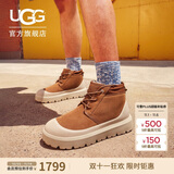 UGG冬季男女同款厚底纽姆休闲短靴时尚靴1143991CWTC|栗色/灰白色41