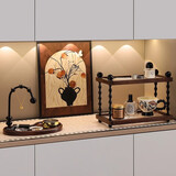 赟娅中古风玄关装饰摆件放钥匙收纳进门口法式复古鞋柜软装新中式摆画 中式复古摆件组合【3件套A】