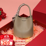 YUYULA牛皮包包女包水桶包高端品牌斜挎手提包生日礼物高级感送女友老婆