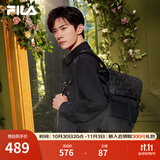 FILA斐乐男士背包易烊千玺同款2025夏季翻盖双肩包抗菌书包电脑包 满印一-ZA XS
