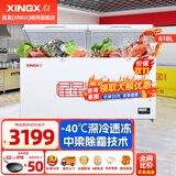 星星（XINGX）冰柜-40度超低温深冷商用速冻大容量单温冷柜冰箱 卧式冷藏冷冻转换雪糕柜超市商店便利店厨房 -40度618升中梁除霜电子温控618GD