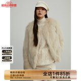 付智恩芦苇花 芬兰进口狐狸毛典雅轻盈年轻感圆领皮草外套女 米杏色 M