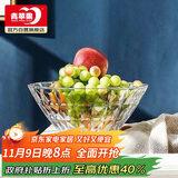 青苹果水晶系列玻璃果盘大号轻奢家用客厅婚庆装饰9.4英寸