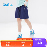 361°儿童短裤夏季男女童3-12岁透气运动裤梭织五分裤 藏青 175