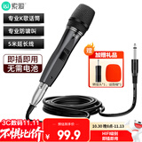 索爱（soaiy）有线麦克风 家庭KTV演唱卡拉OK会议演讲家用台式电脑高品质金属动圈话筒SA-Y10（E）黑