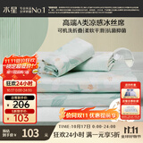 水星家纺冰丝凉席可机洗凉席宿舍冰丝席子1.2米x1.9米软凉席可折叠两件套