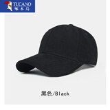 啄木鸟帽子男大头围显脸小硬顶棒球帽女宽帽檐大脸加大加深鸭舌帽防晒帽 黑色 XL 特大码(60-65cm)