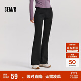 森马（Semir）休闲裤女磨毛长裤纯色简约风2024秋季女士弹力喇叭裤109724127005