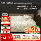 水星家纺蚕丝被100%桑蚕丝冬被子冬季子母被二合一被芯约10.4斤220×240cm