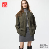 优衣库女装灯芯绒衬衫式茄克/长袖外套480318 57 深橄榄色 S /155/80A