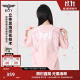 BOY LONDON【繁花】潮牌情侣款短袖樱花翅膀花卉印花T恤N01712 粉色 XS