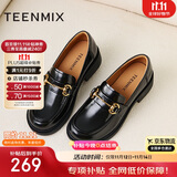 天美意乐福鞋女鞋子商场同款女皮鞋2025新款