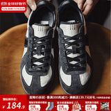 马登运动休闲鞋男女夏秋季新款透气小白板鞋GAT赛车平底阿甘德训鞋子 墨黑色 /国风款薄底丝绸刺绣国潮 42 (260mm) 男码